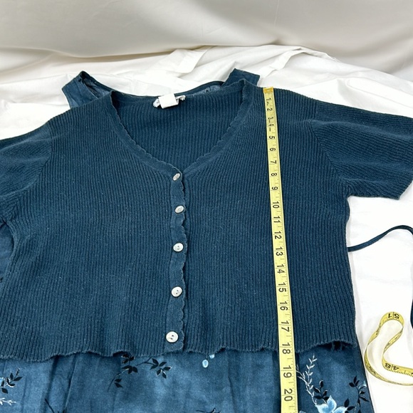 Vintage Darian Maxi Sleeveless Floral Dress with Cardigan Sweater Set Size 12 - Picture 12 of 16